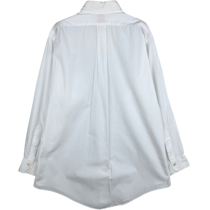 Brooks Brothers MAKERS Long Sleeve Cotton Shirt, Made in USA, Men's Size Medium cotton white type Vintage Second Hand