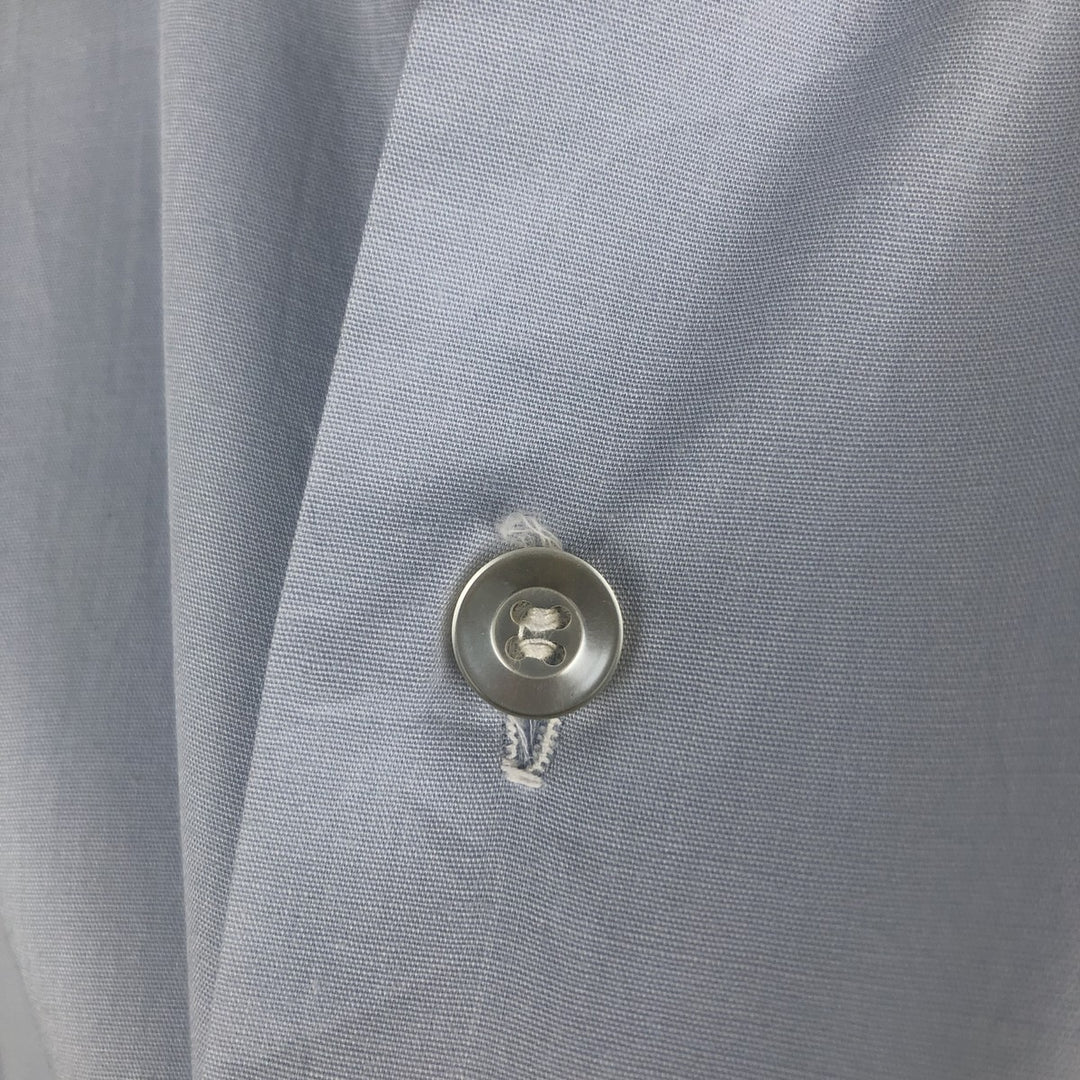 Vintage 60s-70'S Brent long-sleeved poly-cotton shirt, men's size L equivalent. Dacron Blue type light blue Vintage Second Hand