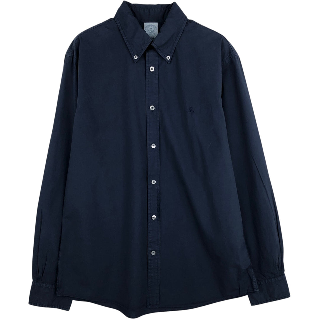 Brooks Brothers REGENT FIT Long-Sleeve Button-Down Shirt, Men's Size M (approx.) cotton navy blue type Vintage Second Hand