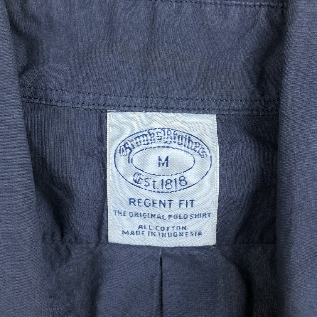 Brooks Brothers REGENT FIT Long-Sleeve Button-Down Shirt, Men's Size M (approx.) cotton navy blue type Vintage Second Hand