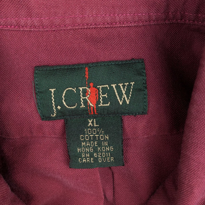 90'S J.Crew Long-Sleeve Button-Down Shirt, Men's Size XL (Equivalent), Vintage cotton wine-red Vintage Second Hand