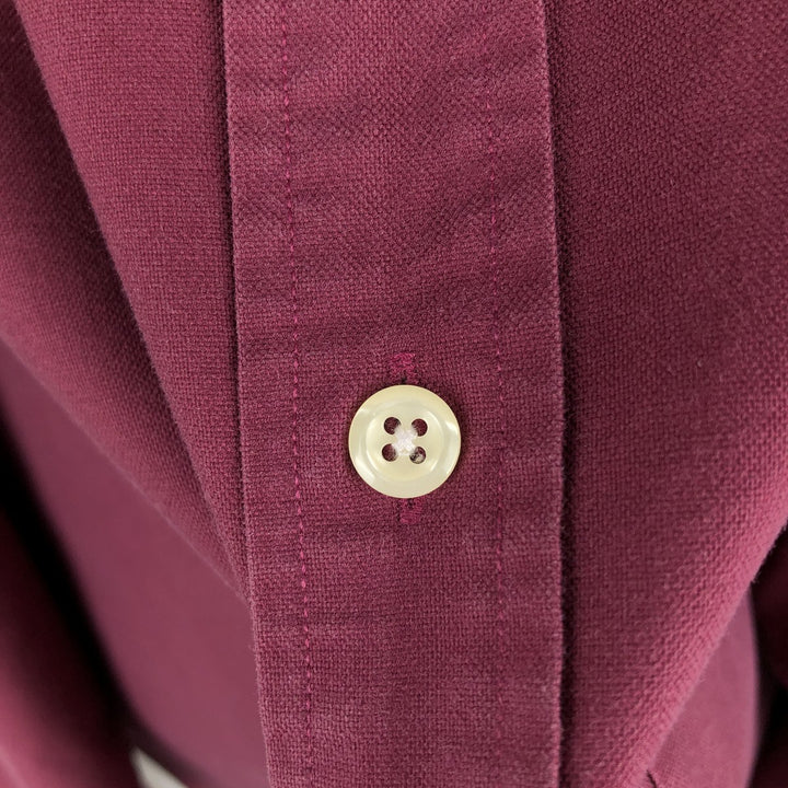 90'S J.Crew Long-Sleeve Button-Down Shirt, Men's Size XL (Equivalent), Vintage cotton wine-red Vintage Second Hand
