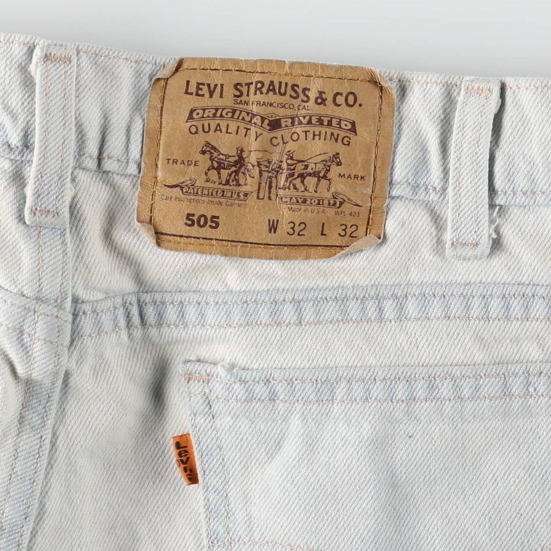 2000'S Levi's 505 Orange Tab Tapered Denim Pants, Made in USA, Men's Size W31 cotton Blue type light blue Vintage Second Hand