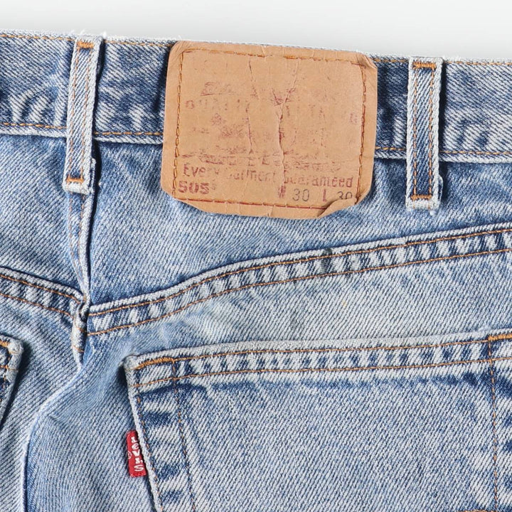 2000'S Levi's 505 Regular Fit Straight Leg Tapered Denim Pants, Made in USA, Men's Size W30 unclear blue type Vintage Second Hand