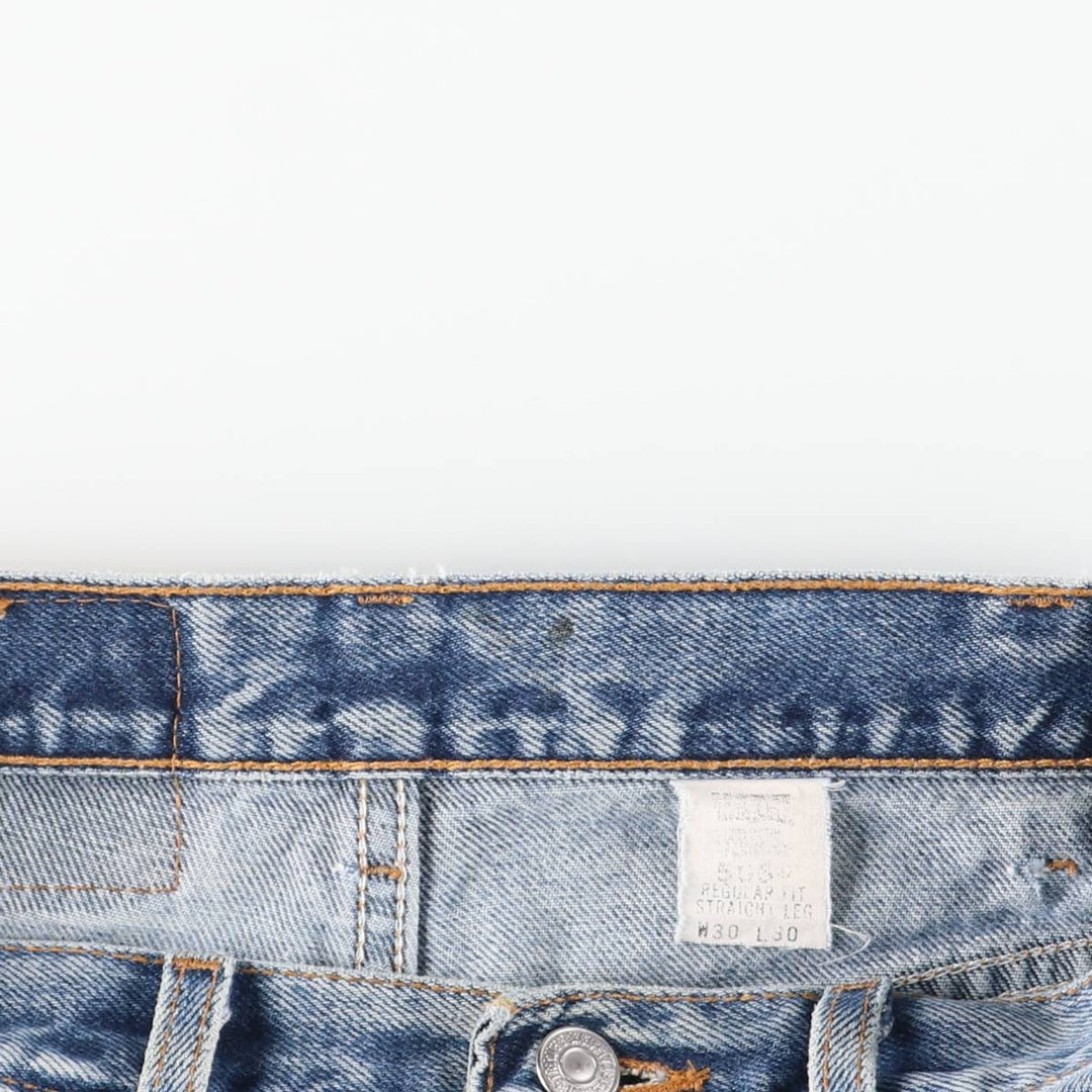 2000'S Levi's 505 Regular Fit Straight Leg Tapered Denim Pants, Made in USA, Men's Size W30 unclear blue type Vintage Second Hand