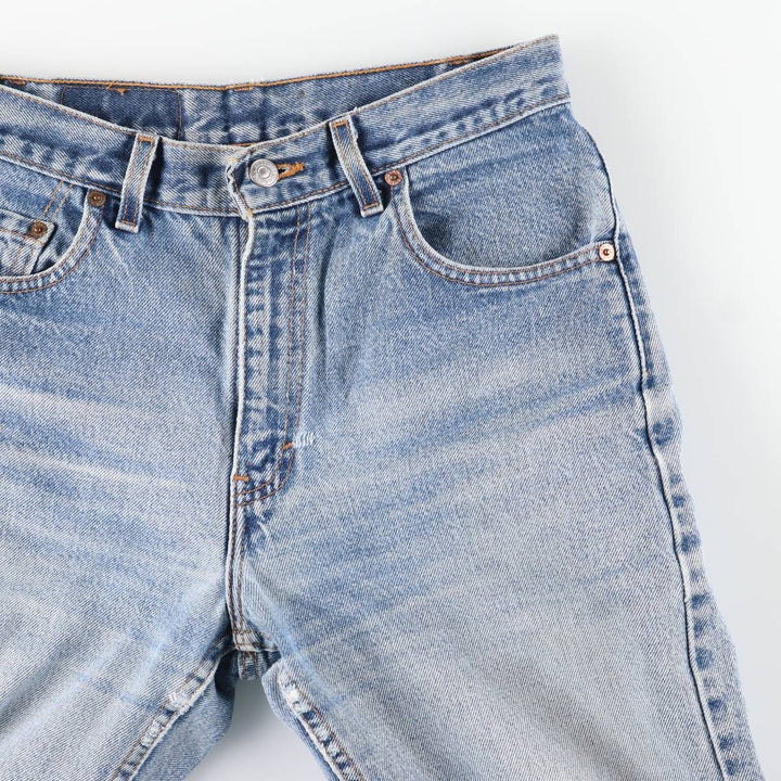2000'S Levi's 505 Regular Fit Straight Leg Tapered Denim Pants, Made in USA, Men's Size W30 unclear blue type Vintage Second Hand