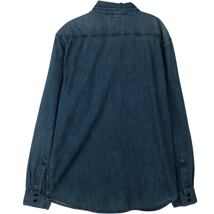 Levi's long sleeve denim shirt, men's size L cotton blue type Vintage Second Hand