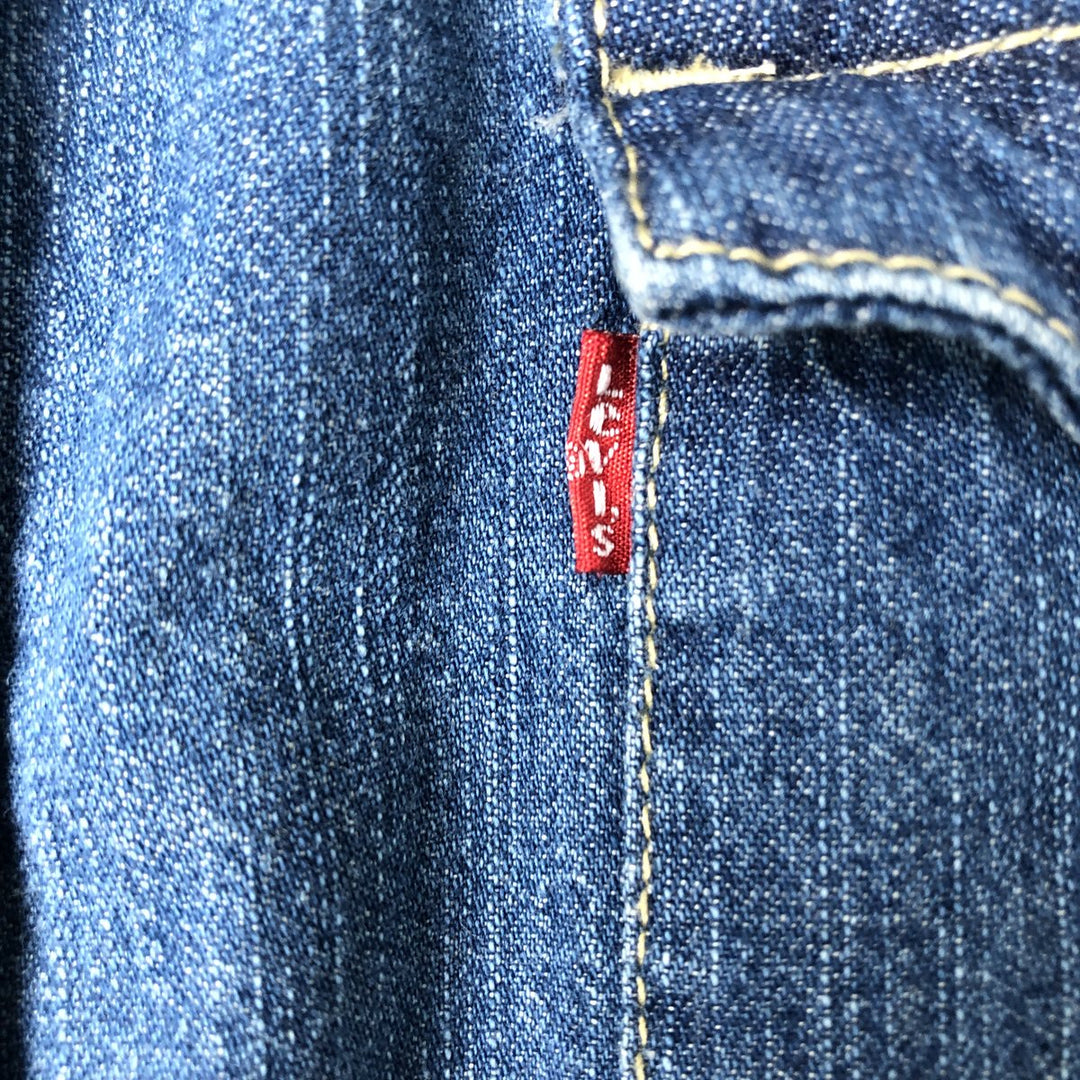 Levi's long-sleeved denim western shirt, men's size M equivalent, vintage. cotton blue type Vintage Second Hand