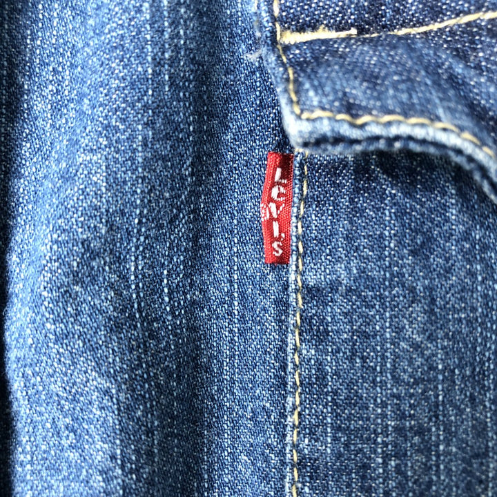 Levi's long-sleeved denim western shirt, men's size M equivalent, vintage. cotton blue type Vintage Second Hand
