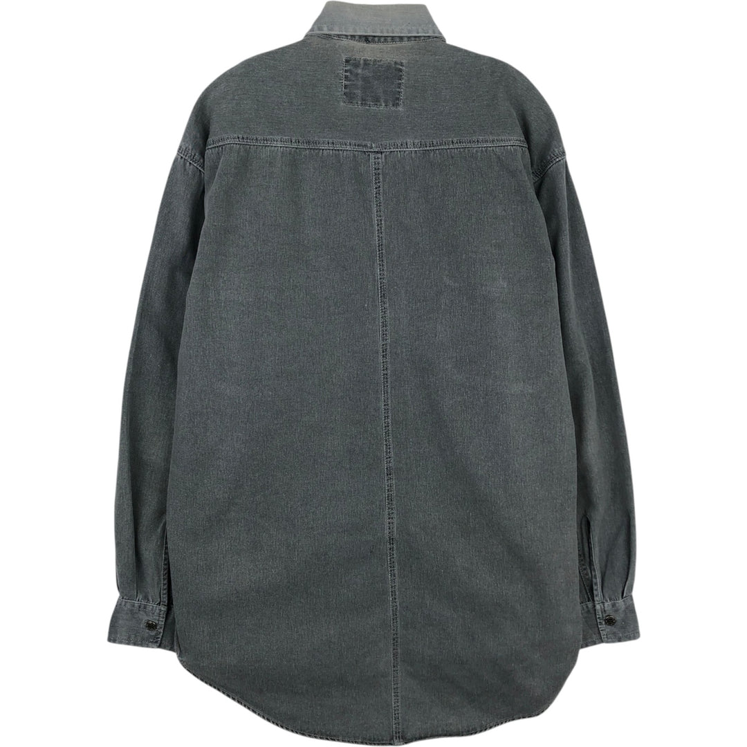 90'S Levi's Long-Sleeve Denim Western Shirt, Men's Size S (approx.), Vintage cotton gray type Vintage Second Hand