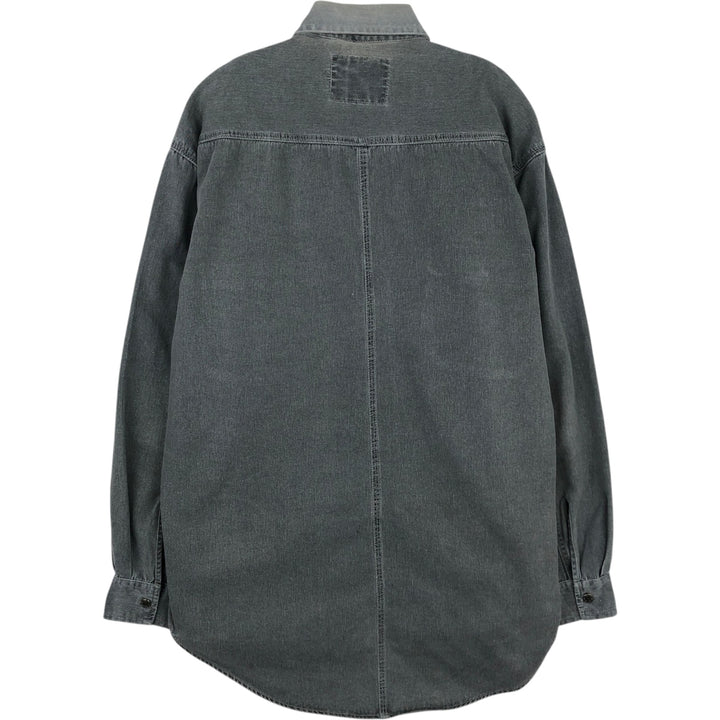90'S Levi's Long-Sleeve Denim Western Shirt, Men's Size S (approx.), Vintage cotton gray type Vintage Second Hand