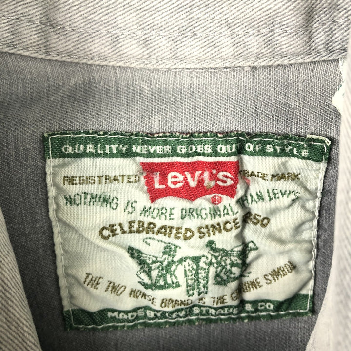 90'S Levi's Long-Sleeve Denim Western Shirt, Men's Size S (approx.), Vintage cotton gray type Vintage Second Hand