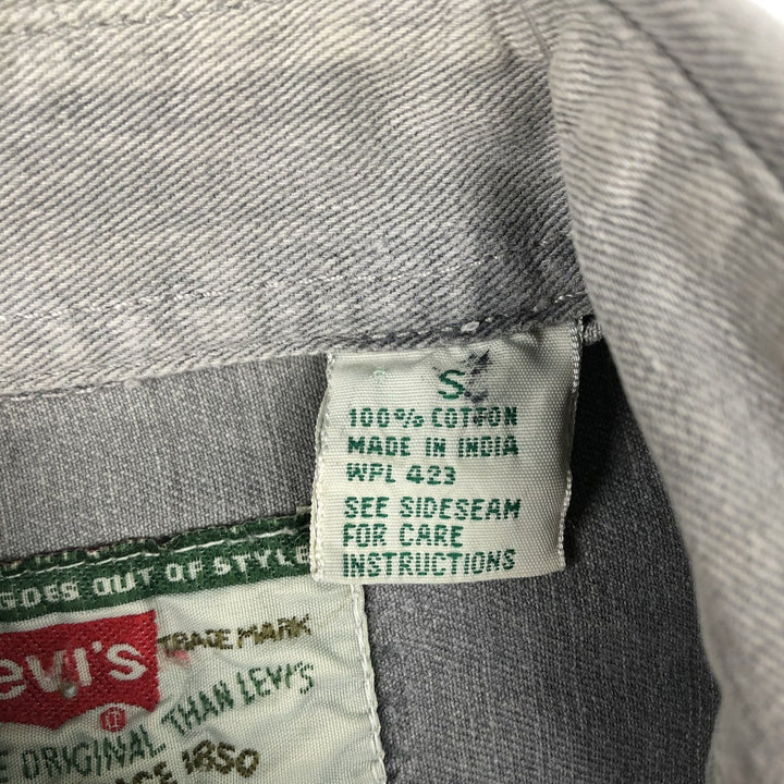 90'S Levi's Long-Sleeve Denim Western Shirt, Men's Size S (approx.), Vintage cotton gray type Vintage Second Hand