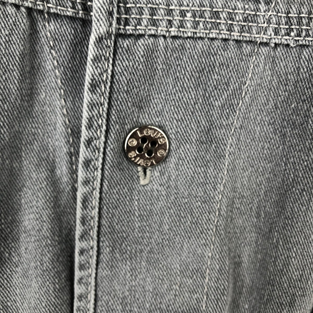 90'S Levi's Long-Sleeve Denim Western Shirt, Men's Size S (approx.), Vintage cotton gray type Vintage Second Hand