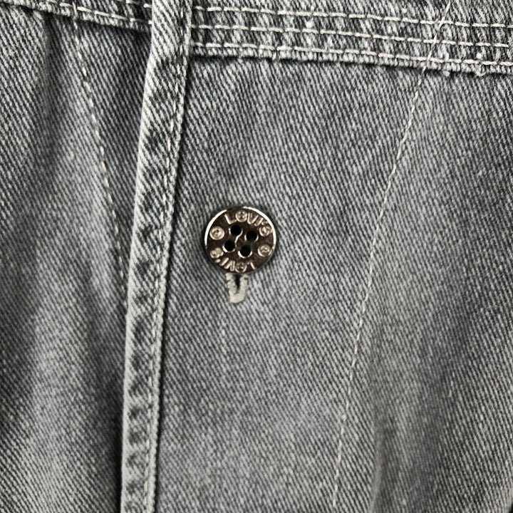 90'S Levi's Long-Sleeve Denim Western Shirt, Men's Size S (approx.), Vintage cotton gray type Vintage Second Hand