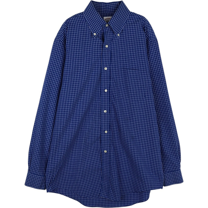 Brooks Brothers Est.1818 Long Sleeve Button-Down Check Shirt, Men's Size M cotton blue type Vintage Second Hand