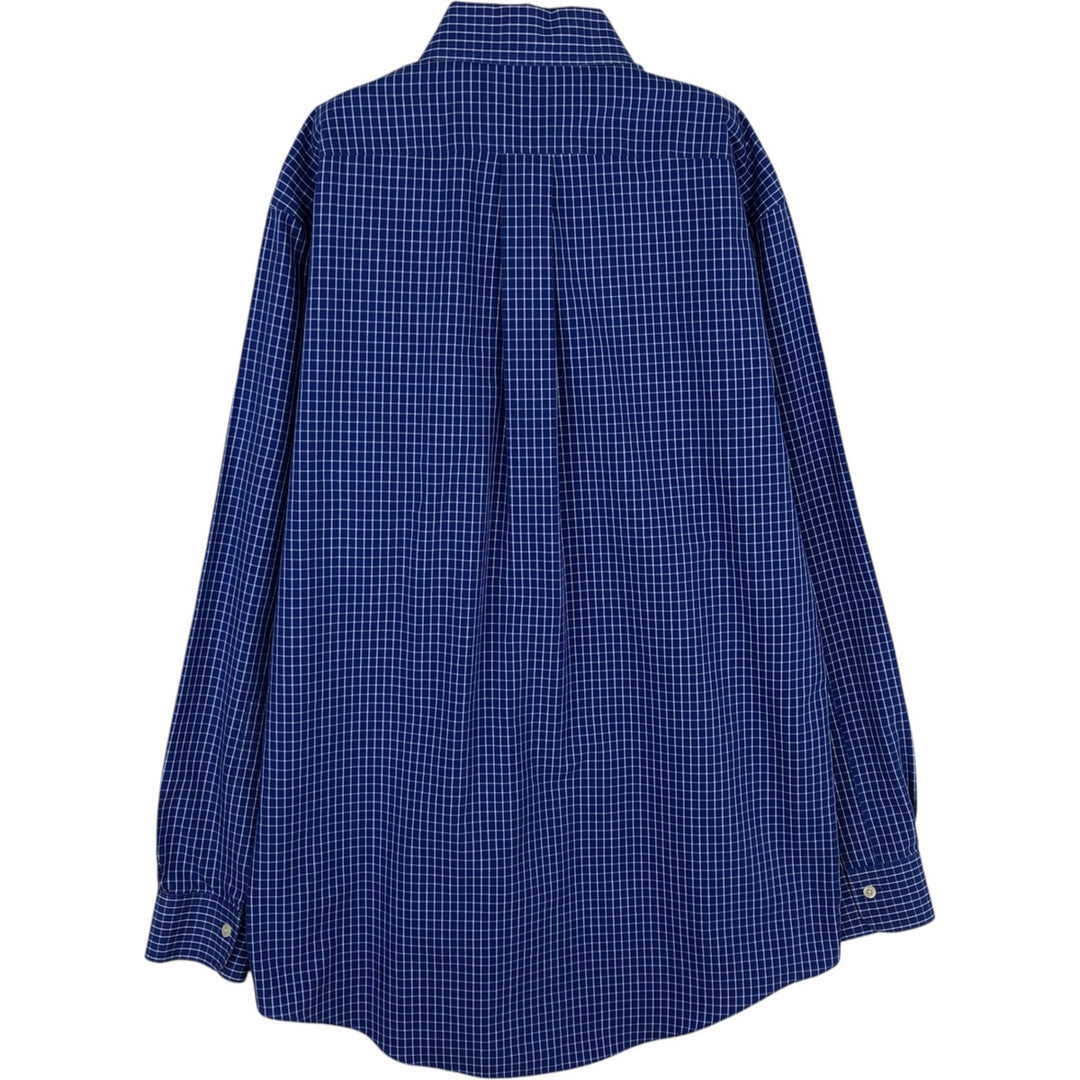 Brooks Brothers Est.1818 Long Sleeve Button-Down Check Shirt, Men's Size M cotton blue type Vintage Second Hand