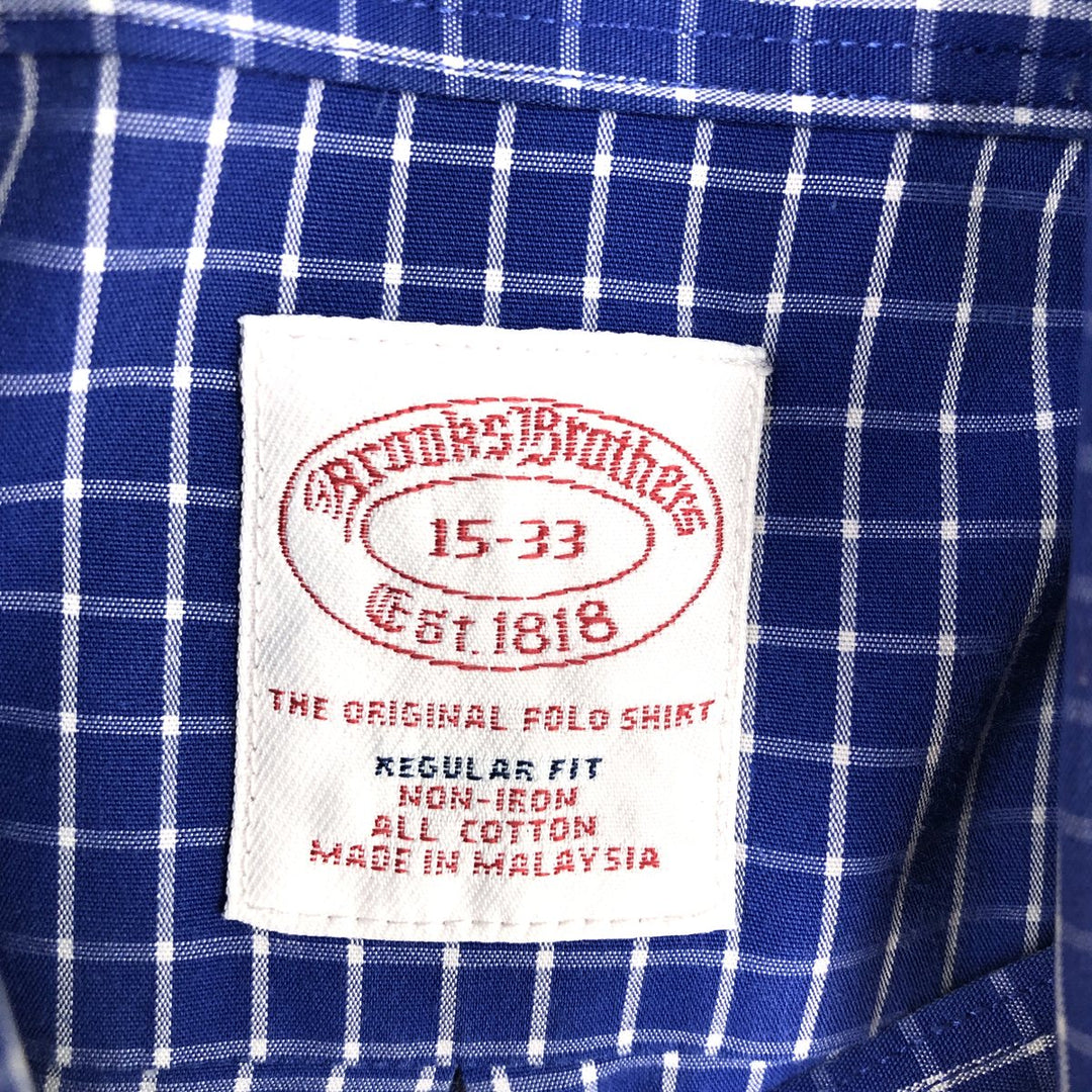 Brooks Brothers Est.1818 Long Sleeve Button-Down Check Shirt, Men's Size M cotton blue type Vintage Second Hand