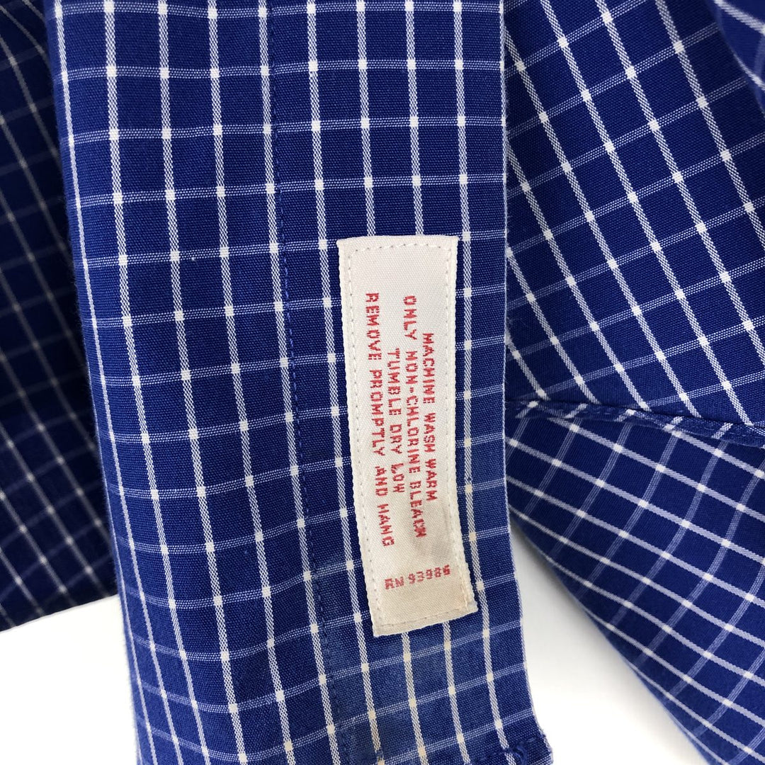 Brooks Brothers Est.1818 Long Sleeve Button-Down Check Shirt, Men's Size M cotton blue type Vintage Second Hand