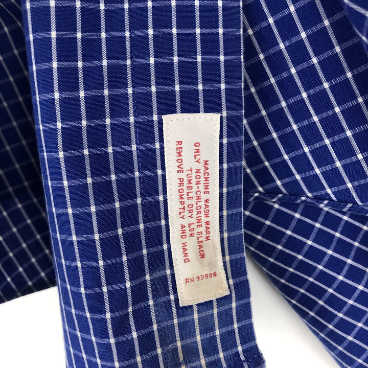 Brooks Brothers Est.1818 Long Sleeve Button-Down Check Shirt, Men's Size M cotton blue type Vintage Second Hand