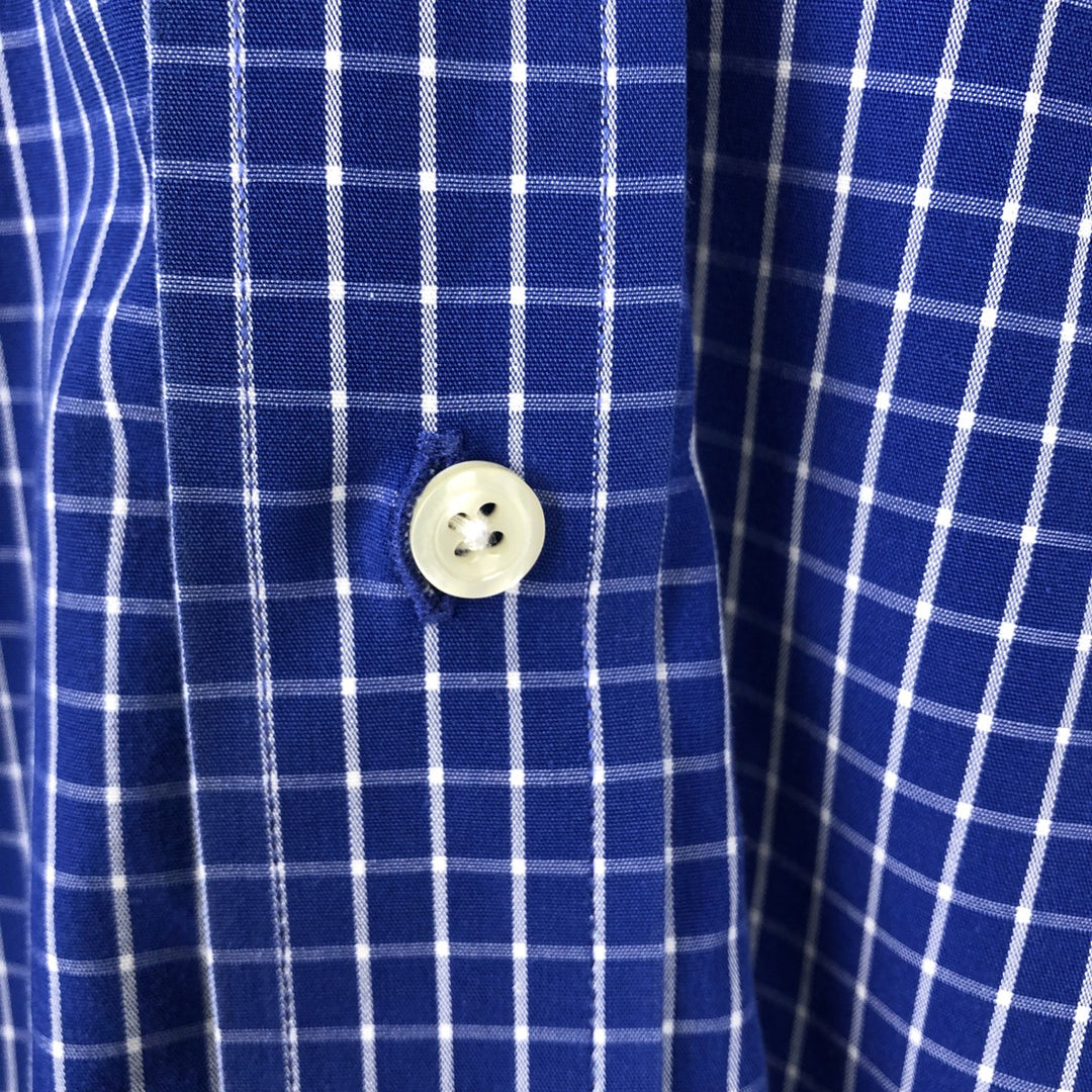 Brooks Brothers Est.1818 Long Sleeve Button-Down Check Shirt, Men's Size M cotton blue type Vintage Second Hand