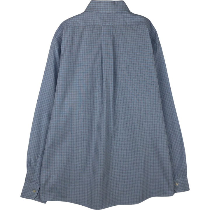 Brooks Brothers Est.1818 REGENT Long Sleeve Button-Down Check Shirt, Men's Size L Supima Cotton Blue type light blue Vintage Second Hand