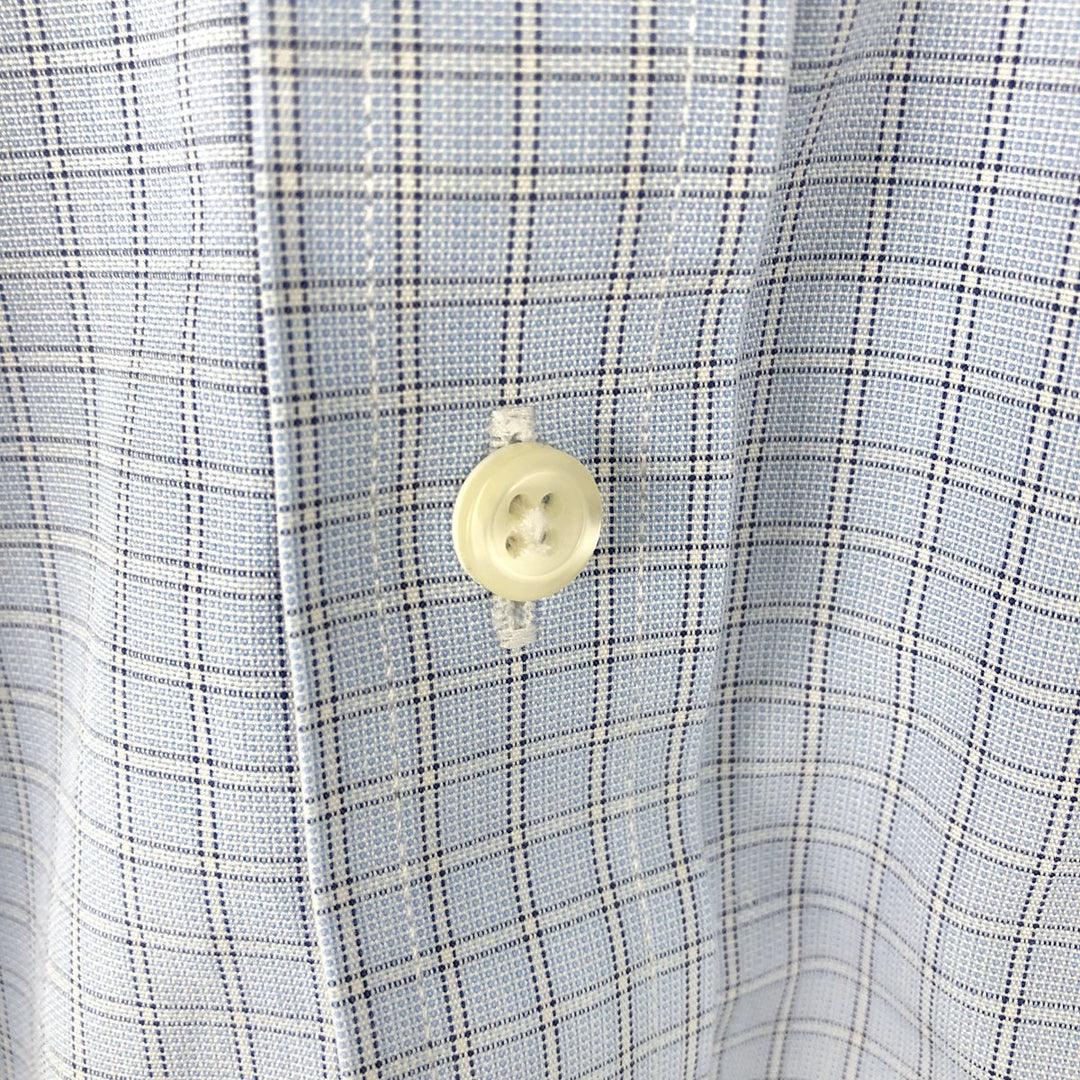 Brooks Brothers Est.1818 REGENT Long Sleeve Button-Down Check Shirt, Men's Size L Supima Cotton Blue type light blue Vintage Second Hand