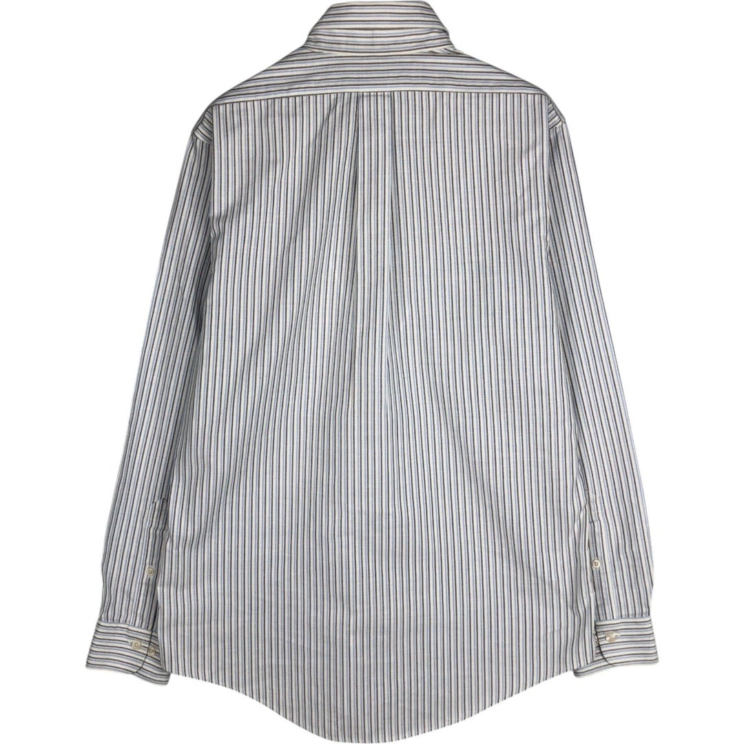 Brooks Brothers Est.1818 Long Sleeve Button-Down Striped Shirt, Men's M Size Supima Cotton Blue type light blue Vintage Second Hand