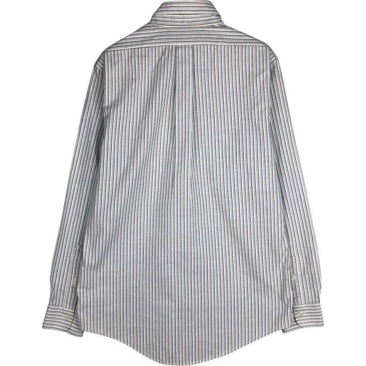 Brooks Brothers Est.1818 Long Sleeve Button-Down Striped Shirt, Men's M Size Supima Cotton Blue type light blue Vintage Second Hand