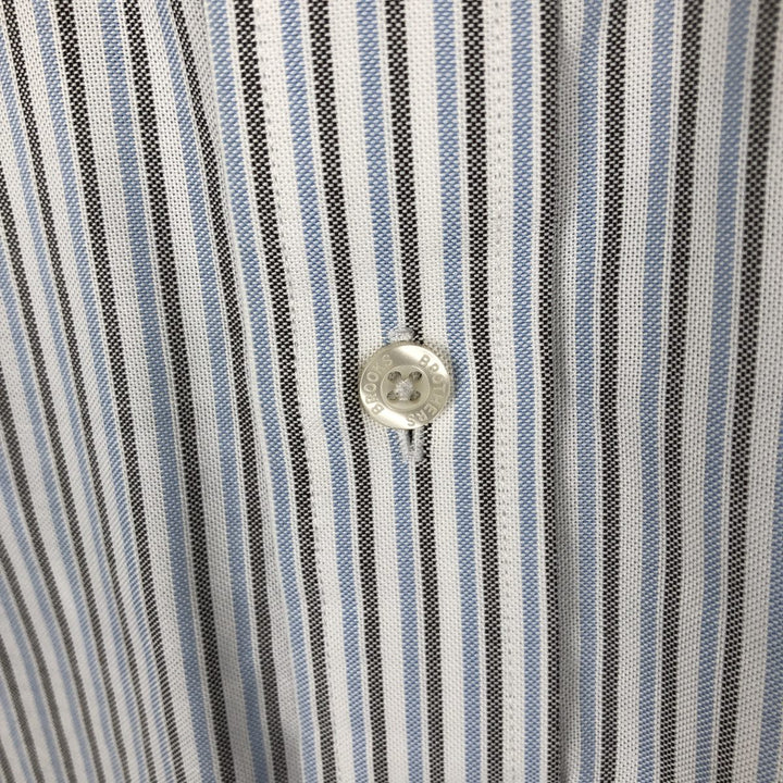 Brooks Brothers Est.1818 Long Sleeve Button-Down Striped Shirt, Men's M Size Supima Cotton Blue type light blue Vintage Second Hand