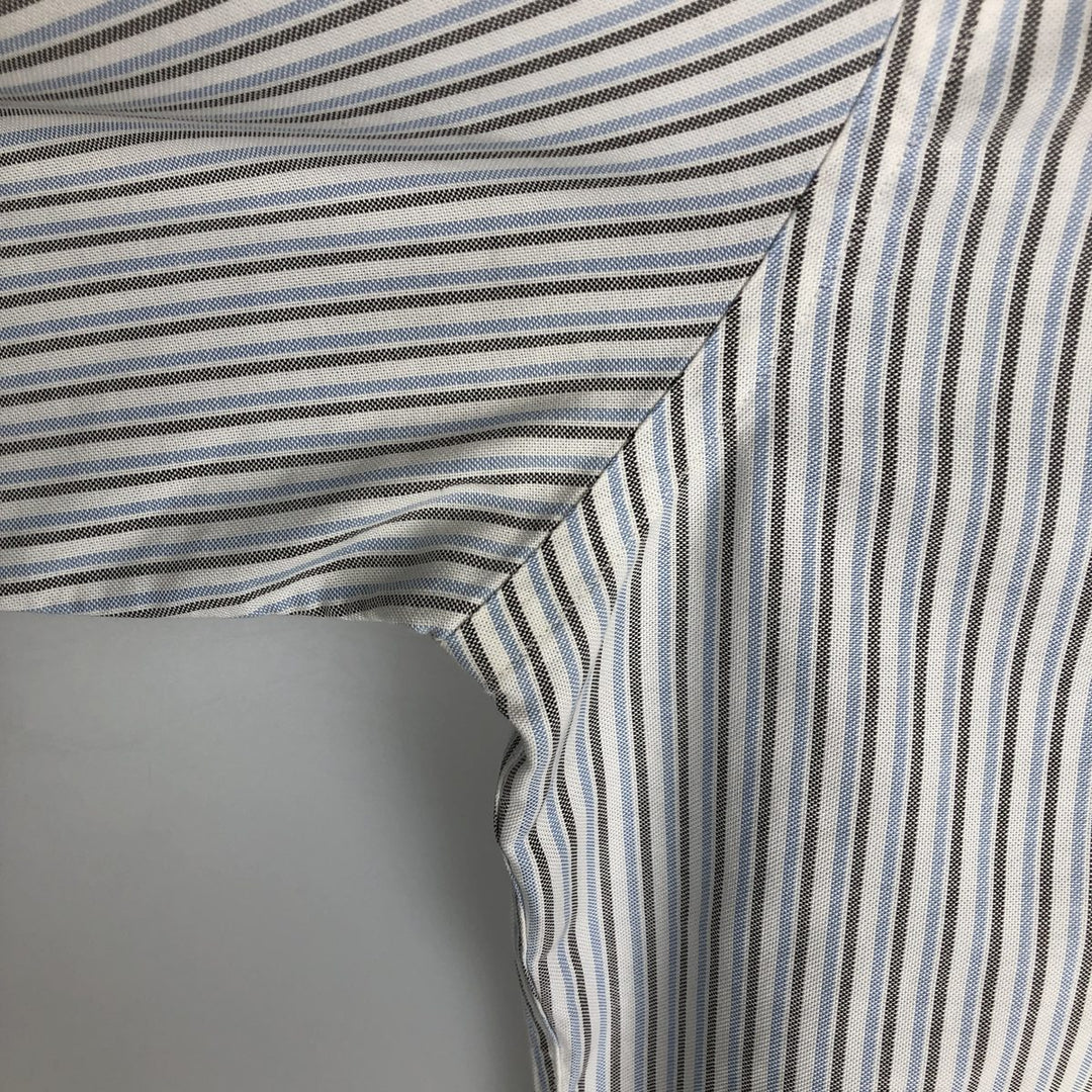 Brooks Brothers Est.1818 Long Sleeve Button-Down Striped Shirt, Men's M Size Supima Cotton Blue type light blue Vintage Second Hand
