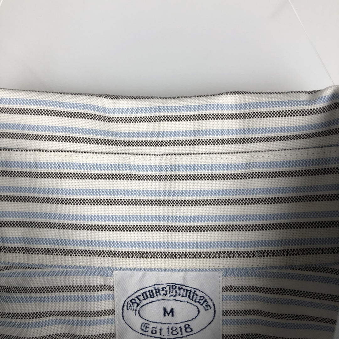 Brooks Brothers Est.1818 Long Sleeve Button-Down Striped Shirt, Men's M Size Supima Cotton Blue type light blue Vintage Second Hand