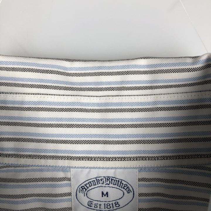 Brooks Brothers Est.1818 Long Sleeve Button-Down Striped Shirt, Men's M Size Supima Cotton Blue type light blue Vintage Second Hand