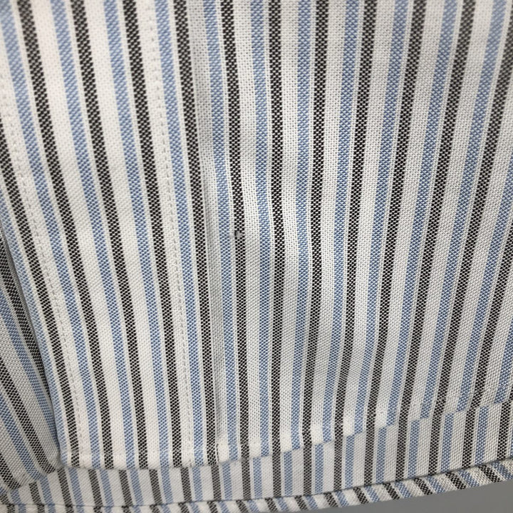 Brooks Brothers Est.1818 Long Sleeve Button-Down Striped Shirt, Men's M Size Supima Cotton Blue type light blue Vintage Second Hand