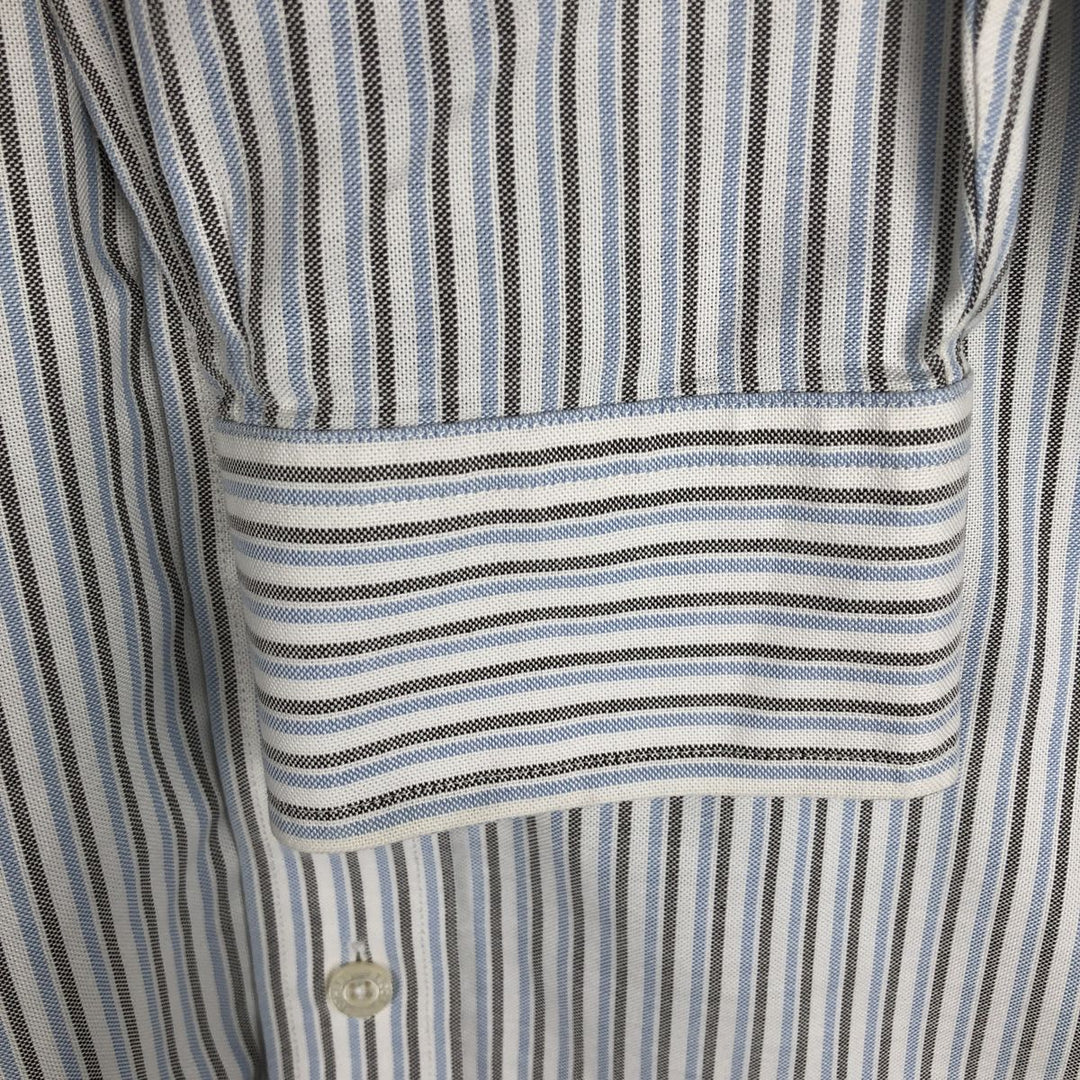 Brooks Brothers Est.1818 Long Sleeve Button-Down Striped Shirt, Men's M Size Supima Cotton Blue type light blue Vintage Second Hand
