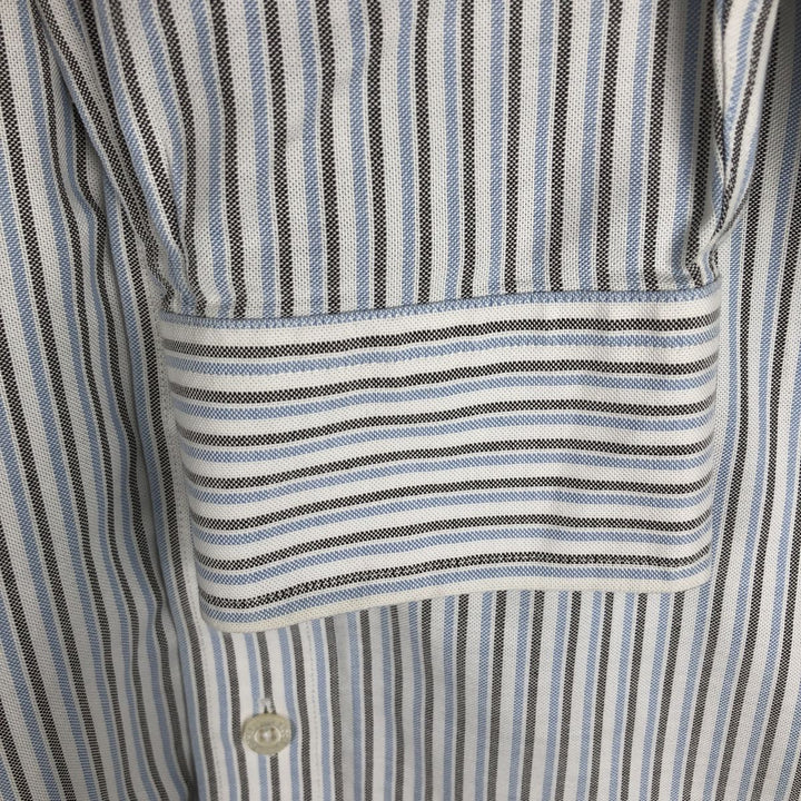 Brooks Brothers Est.1818 Long Sleeve Button-Down Striped Shirt, Men's M Size Supima Cotton Blue type light blue Vintage Second Hand