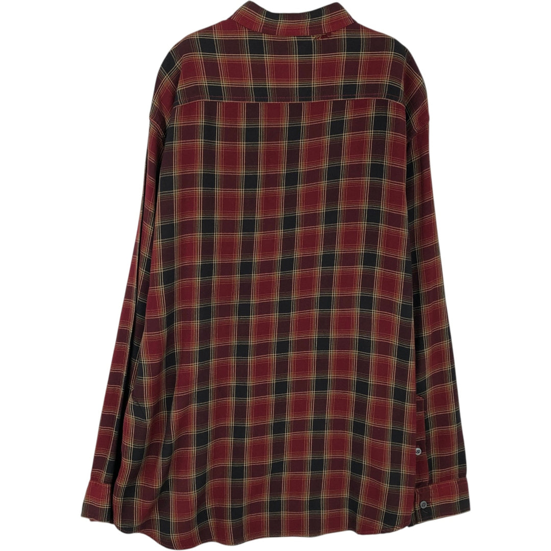 90s-00'S Calvin Klein Jeans Check Pattern Long-Sleeve Viscose Shirt, Men's Size M (approx.) Viscose red type Vintage Second Hand