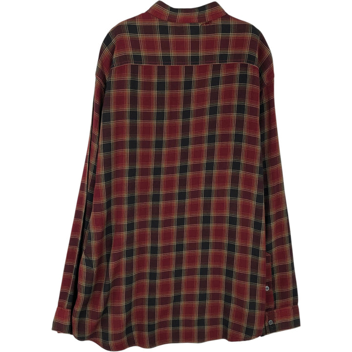 90s-00'S Calvin Klein Jeans Check Pattern Long-Sleeve Viscose Shirt, Men's Size M (approx.) Viscose red type Vintage Second Hand