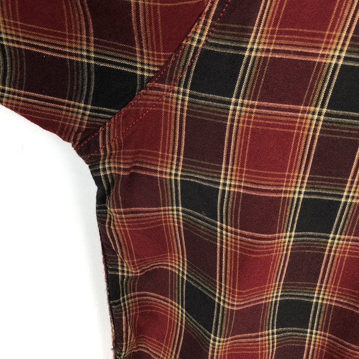 90s-00'S Calvin Klein Jeans Check Pattern Long-Sleeve Viscose Shirt, Men's Size M (approx.) Viscose red type Vintage Second Hand
