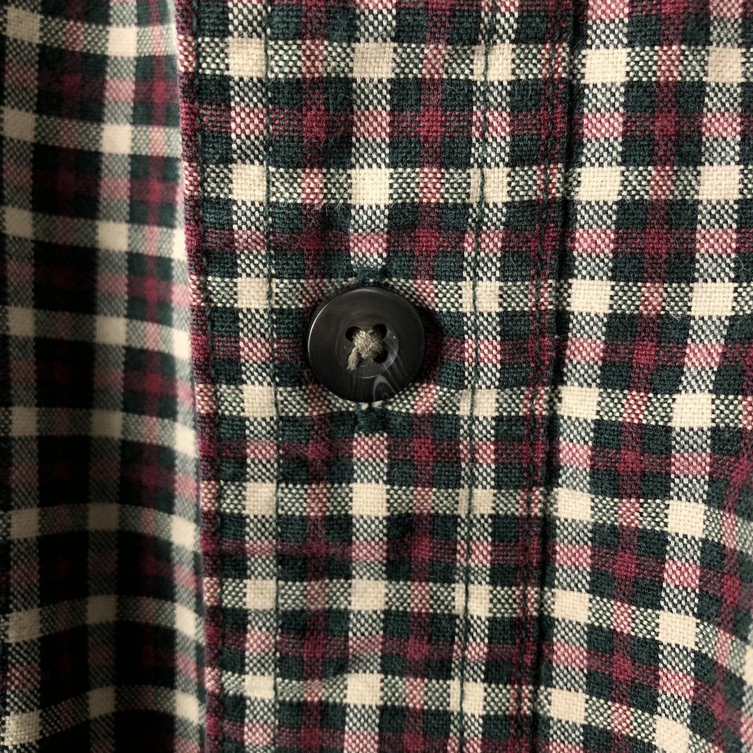 Eddie Bauer Long Sleeve Button-Down Check Shirt, Men's Size L cotton red type Vintage Second Hand