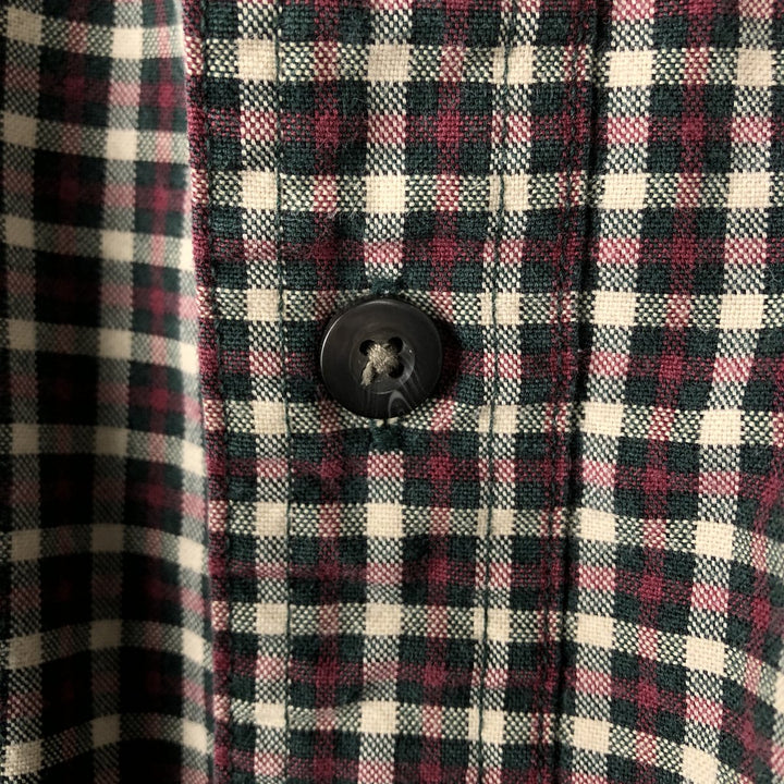 Eddie Bauer Long Sleeve Button-Down Check Shirt, Men's Size L cotton red type Vintage Second Hand
