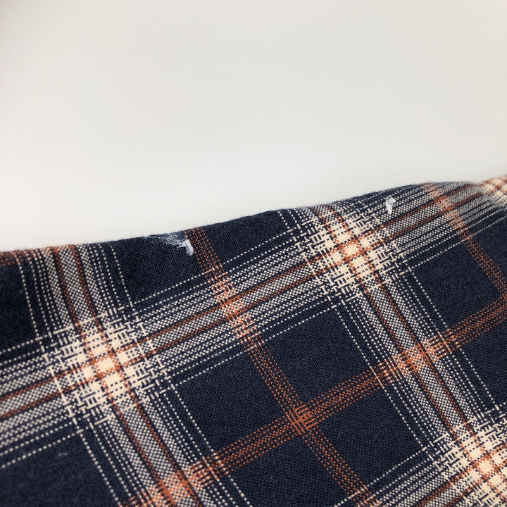 90s-00'S LLBean Long-Sleeve Cotton Check Shirt, Men's Size XL (approx.) cotton navy blue type Vintage Second Hand