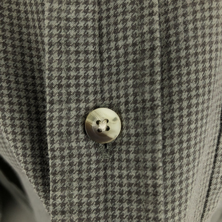 90s-00'S LLBean Long-Sleeve Button-Down Check Shirt, Men's Size L (approx.) cotton green type Vintage Second Hand