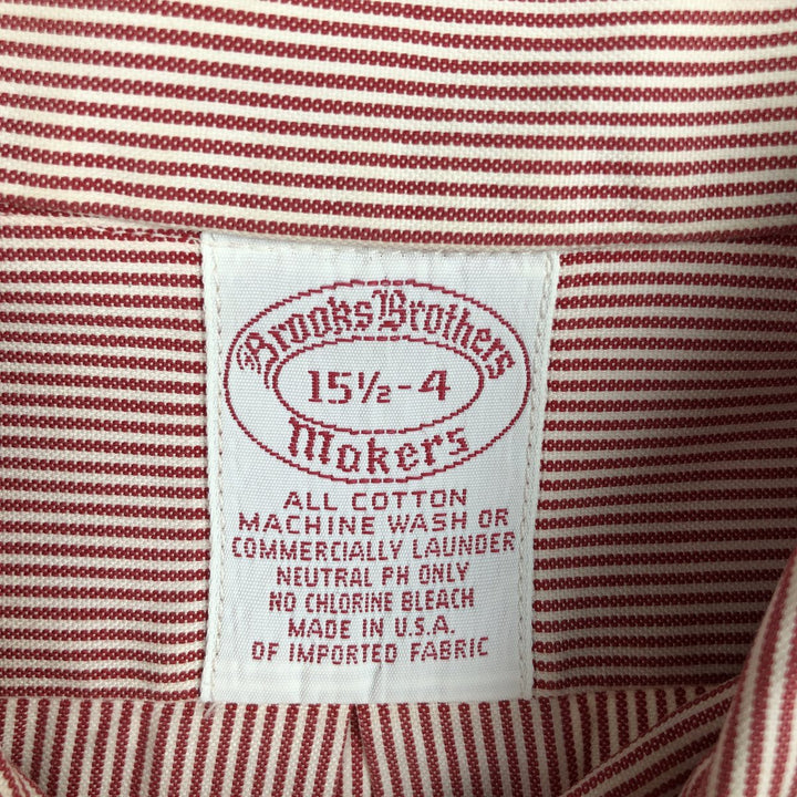 80s-90'S Brooks Brothers MAKERS Long Sleeve Button-Down Striped Shirt Made in USA Men's M Size Vintage cotton red type Vintage Second Hand
