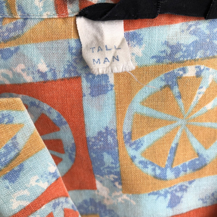 Sears The Men's Store Long-Sleeve Pajama Shirt, Men's Size L (approx.), Vintage, Open Collar unclear blue type Vintage Second Hand