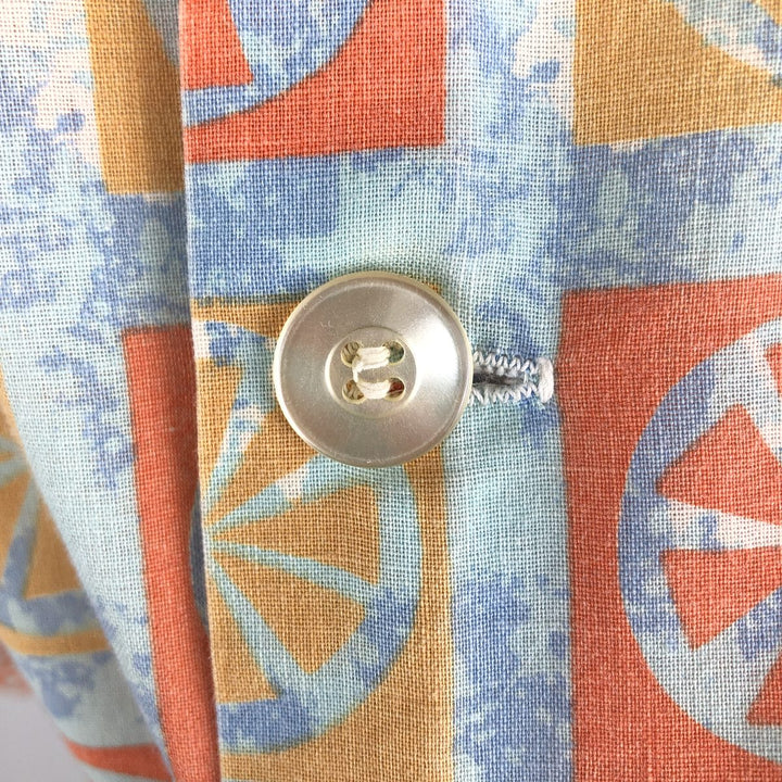 Sears The Men's Store Long-Sleeve Pajama Shirt, Men's Size L (approx.), Vintage, Open Collar unclear blue type Vintage Second Hand