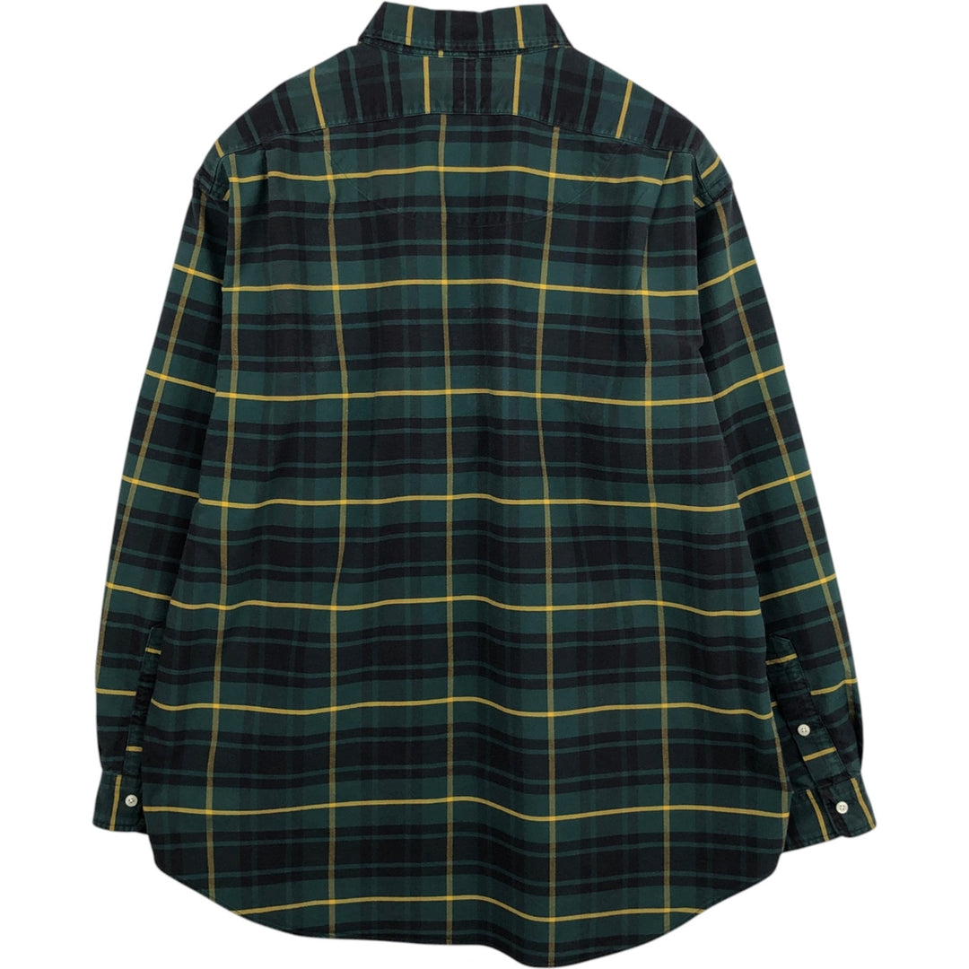 Ralph Lauren long sleeve button down check shirt, men's XL size cotton Green type dark green Vintage Second Hand
