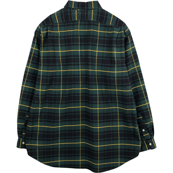 Ralph Lauren long sleeve button down check shirt, men's XL size cotton Green type dark green Vintage Second Hand