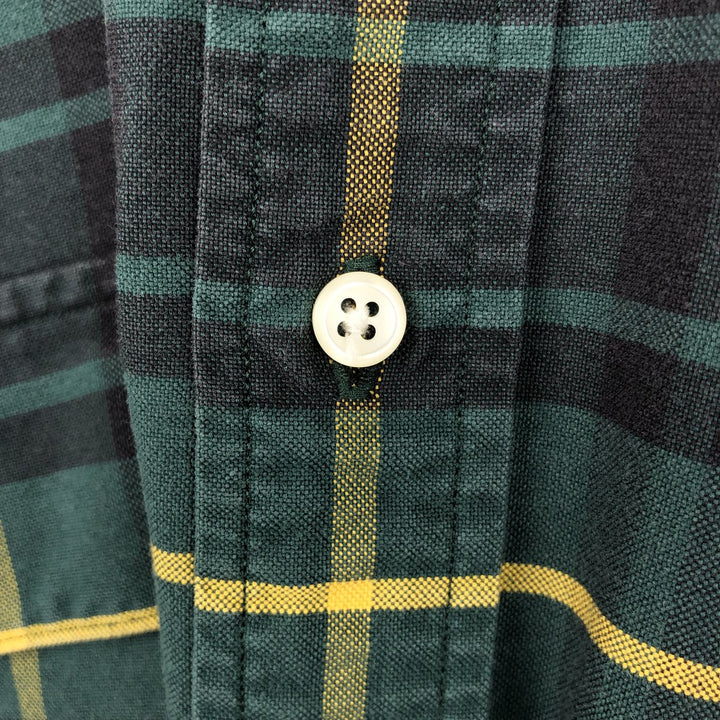 Ralph Lauren long sleeve button down check shirt, men's XL size cotton Green type dark green Vintage Second Hand
