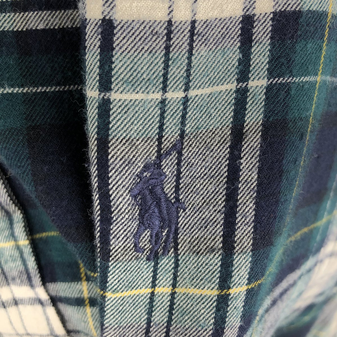 Ralph Lauren BLAKE long sleeve button down check shirt, men's XL size cotton Green type dark green Vintage Second Hand
